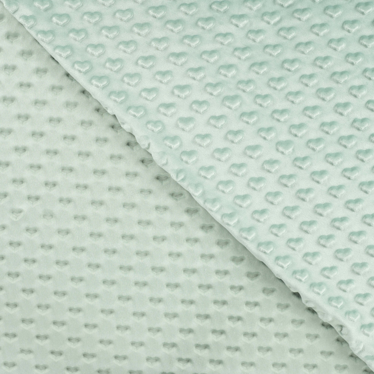 Minky Fleece "Herz" dusty mint